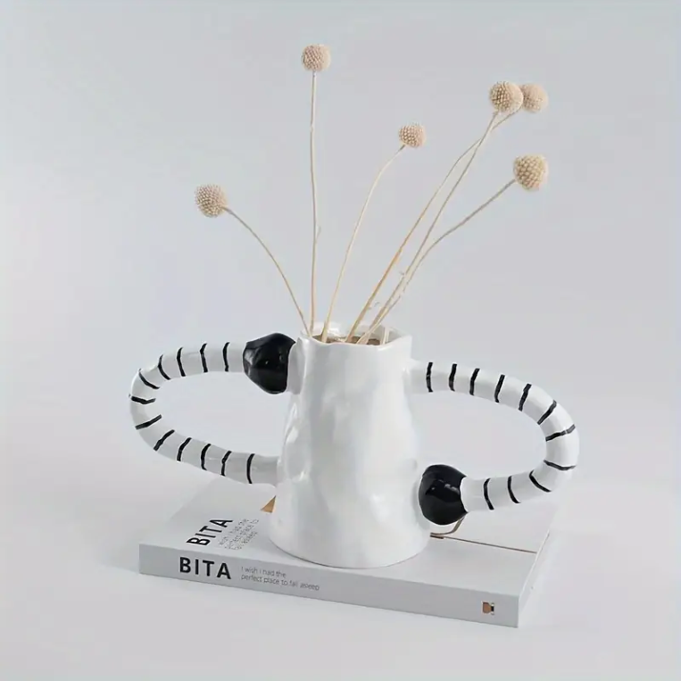 Farmhouse Ceramic Vase – Unique Cylinder Flower Vase for Home Decor